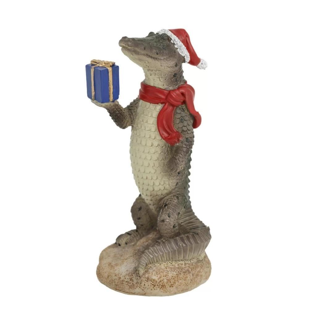 Australiana Crocodile with Present Figure 13cm
