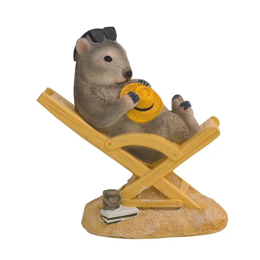 Australiana Wombat on Deck Chair Figure 14cm