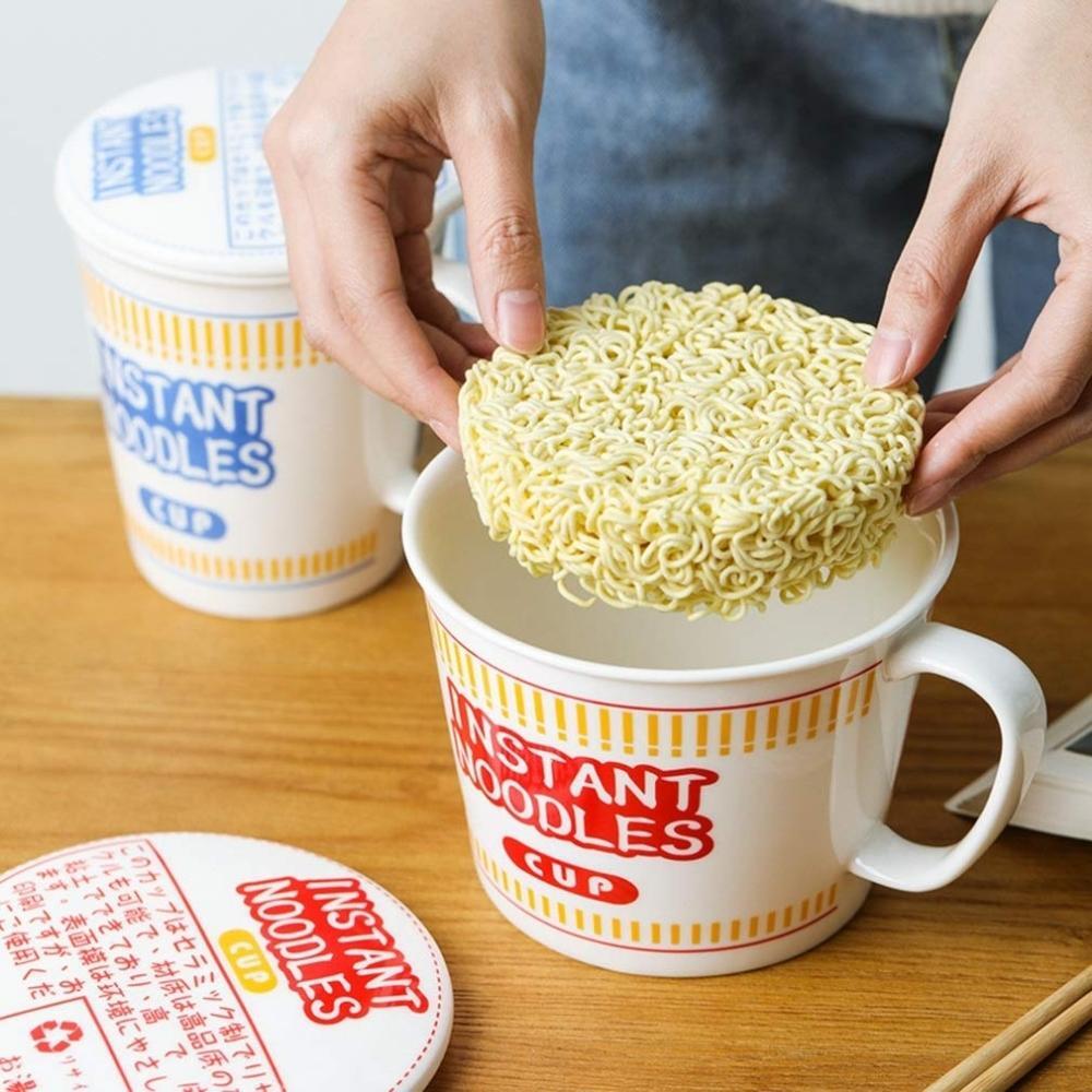 Ceramic Instant Noodles Cup with Lid