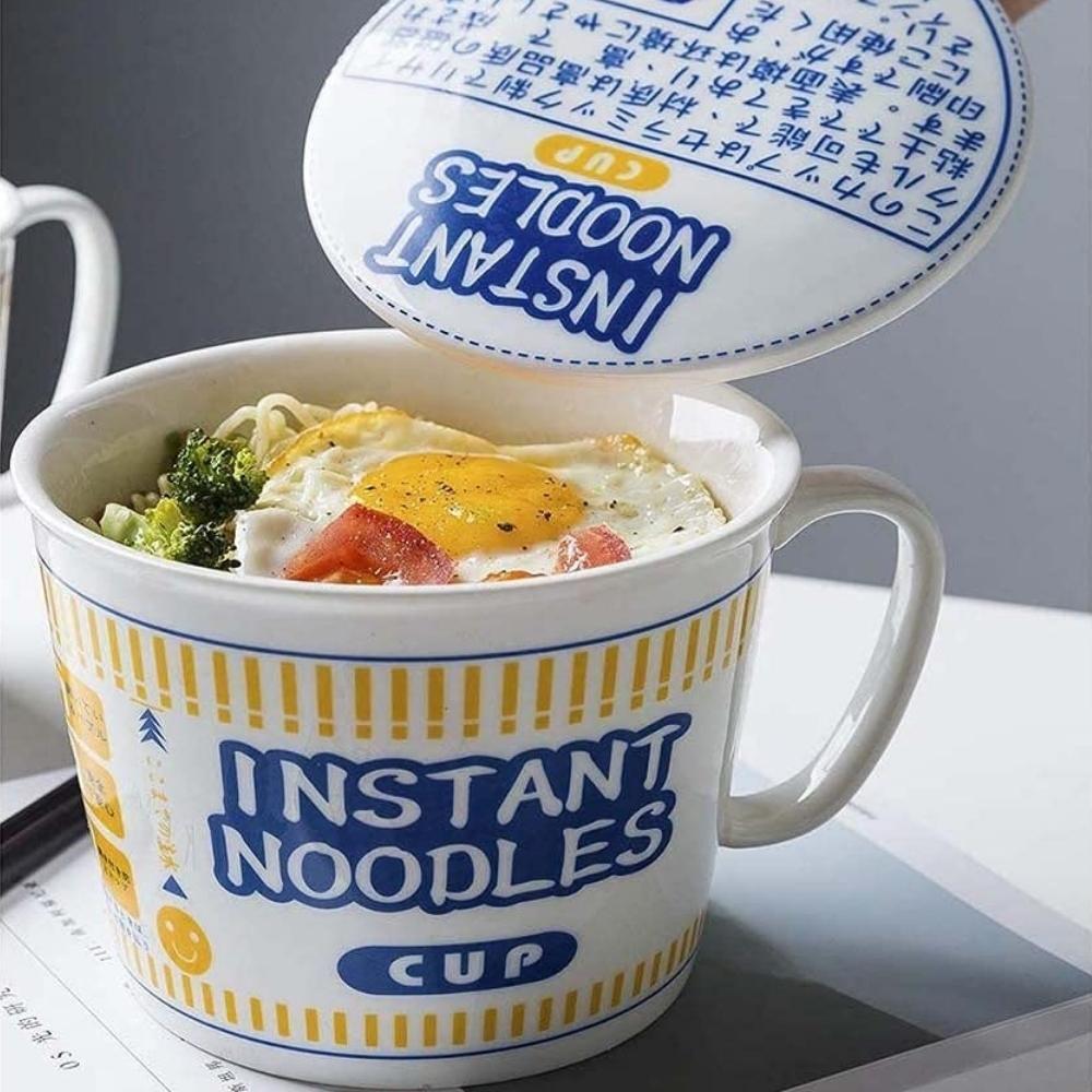 Ceramic Instant Noodles Cup with Lid