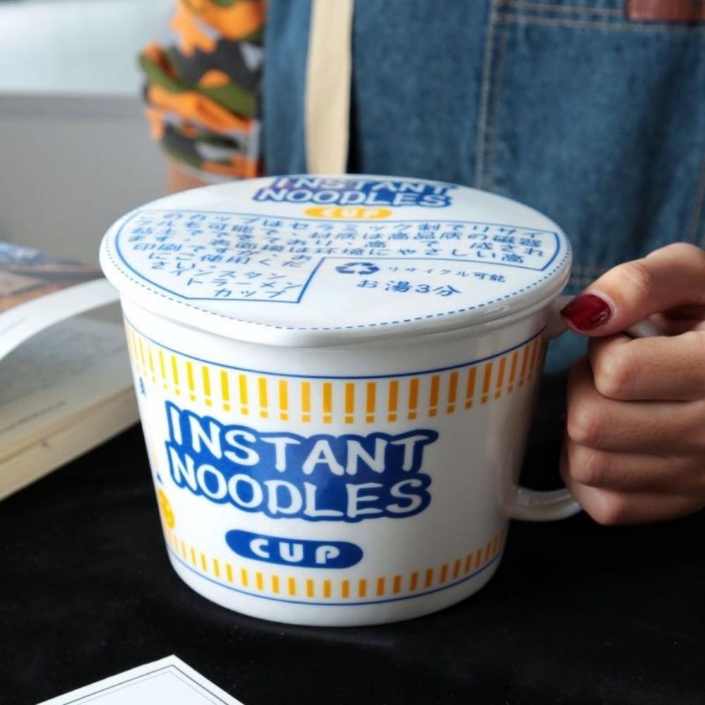Ceramic Instant Noodles Cup with Lid
