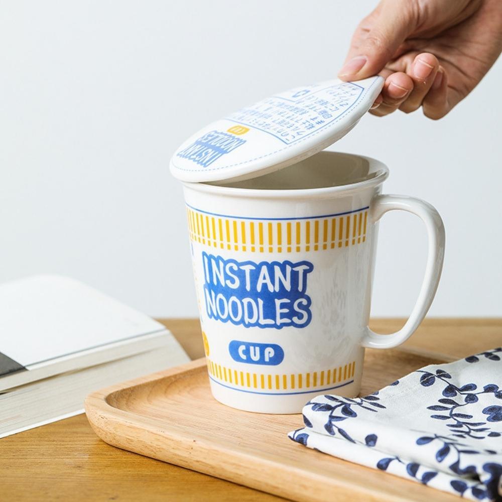 Ceramic Instant Noodles Cup with Lid