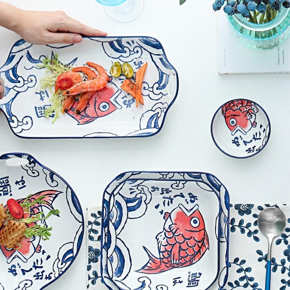 Ceramic Koi Carp Small Plate (Set of 2)