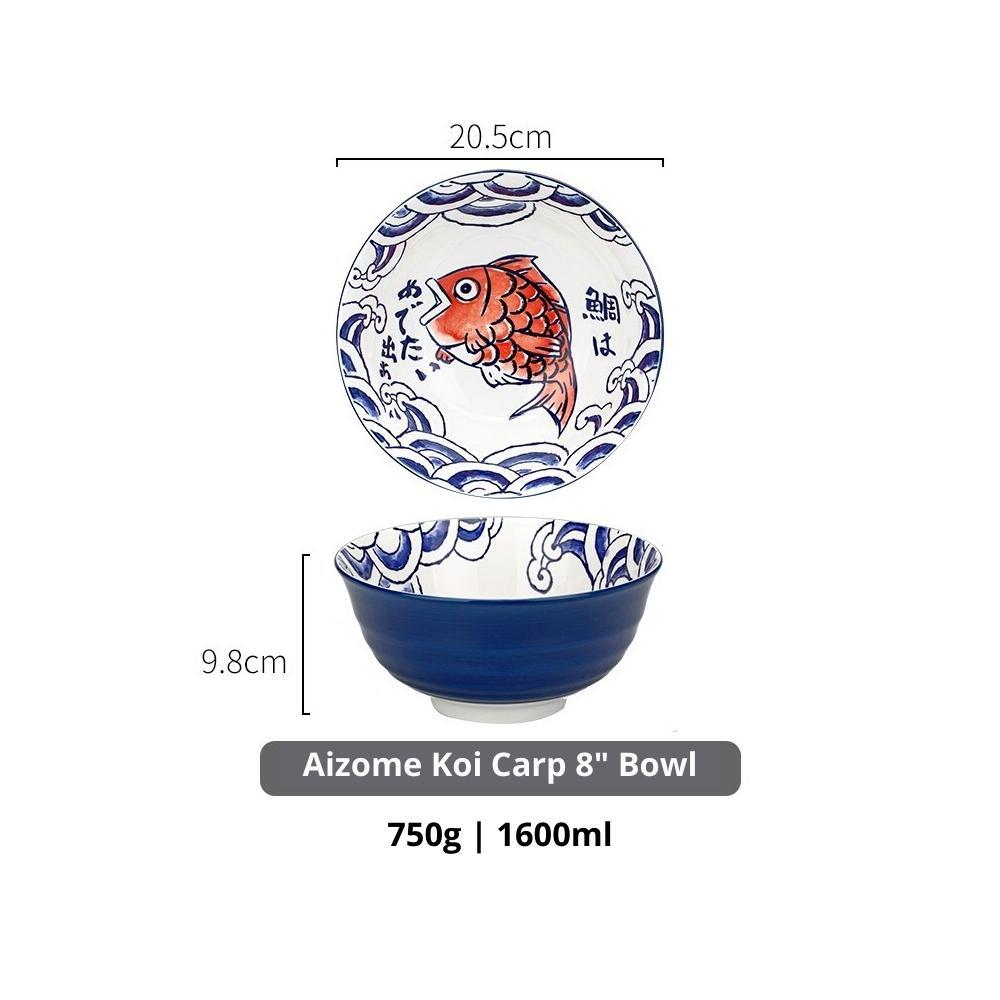 Ceramic Koi Carp 20cm Ramen Bowl