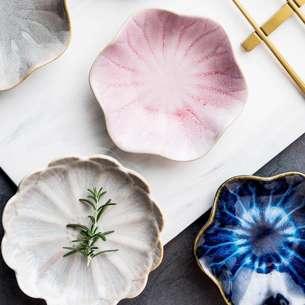Pink Lotus Ceramic Mini Dish (Set of 2)