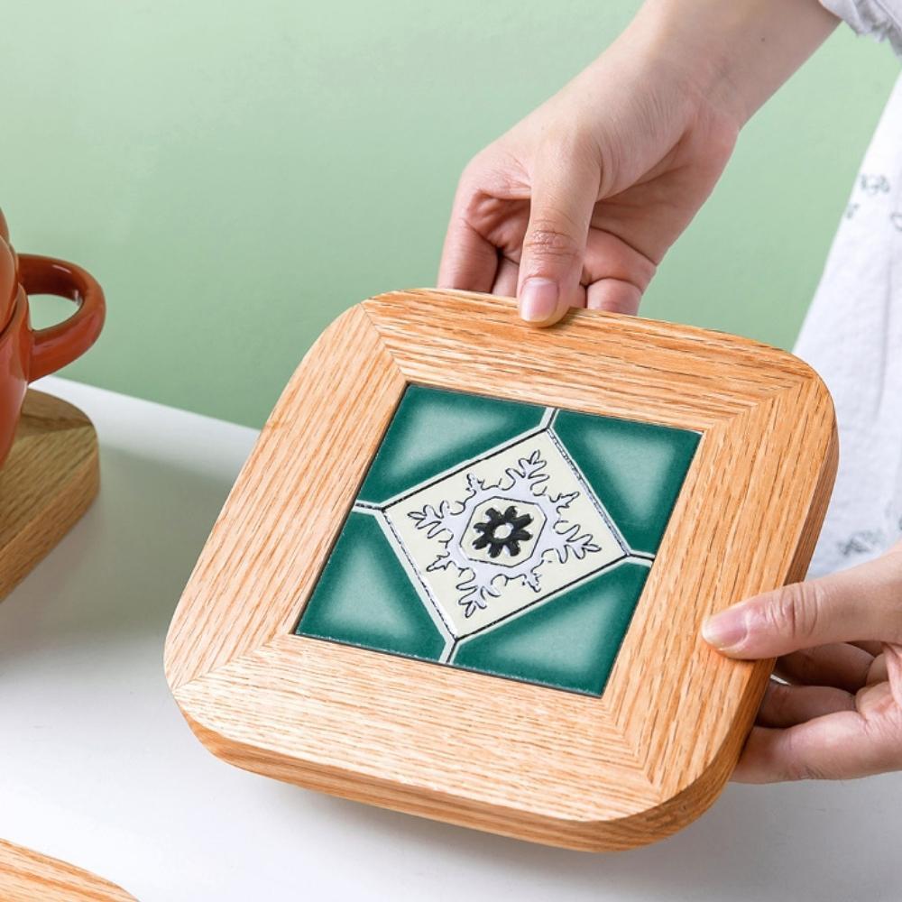Olivier Wood & Ceramic Tile Trivet