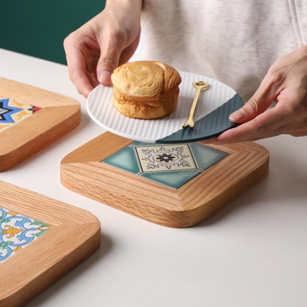 Olivier Wood & Ceramic Tile Trivet