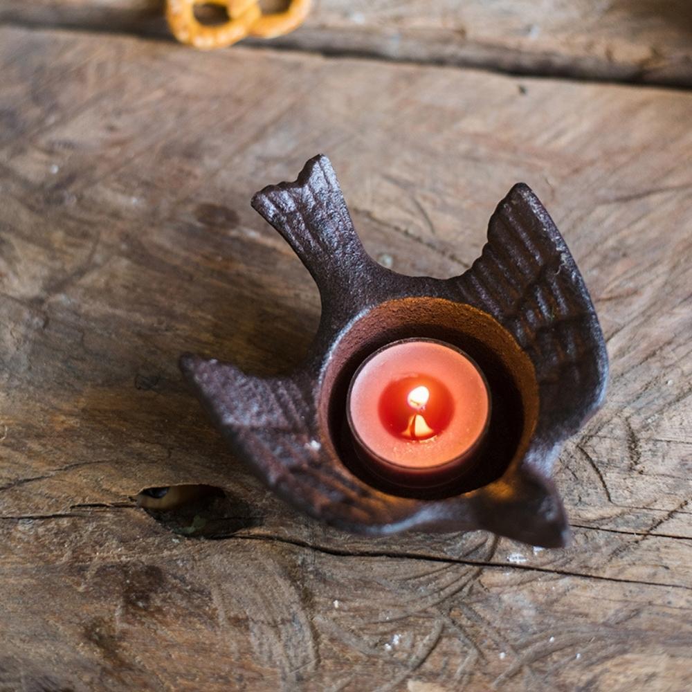 Vintage Cast Iron Bird Tealight Holder