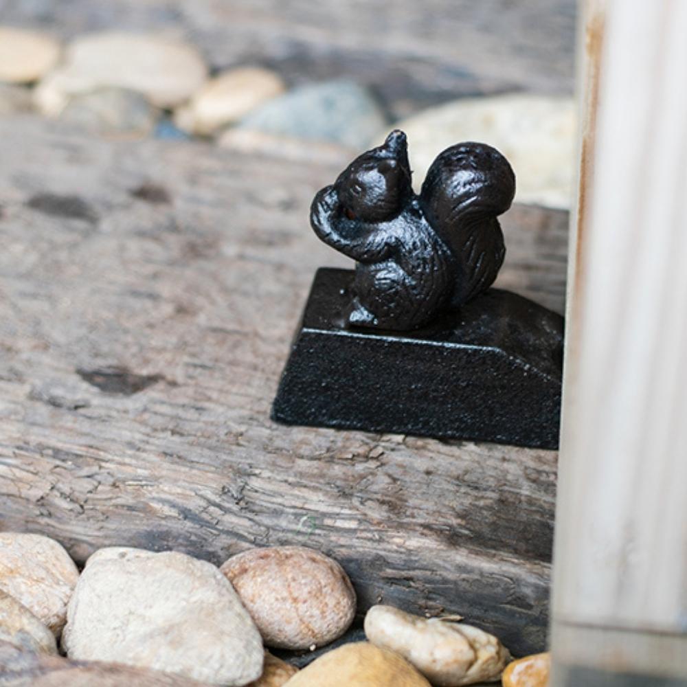 Vintage Cast Iron Door Stopper - Squirrel