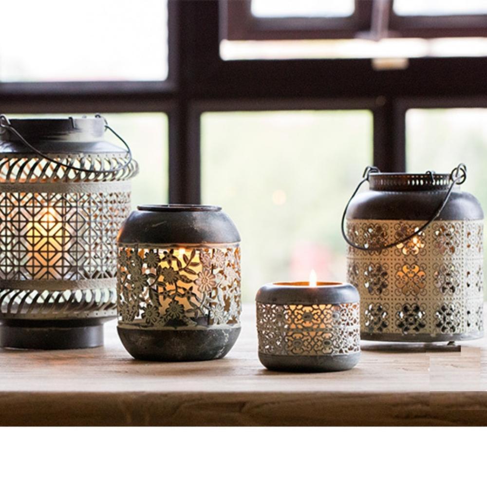 Vintage Cast Iron Oriental Tealight Holder (Set of 2)