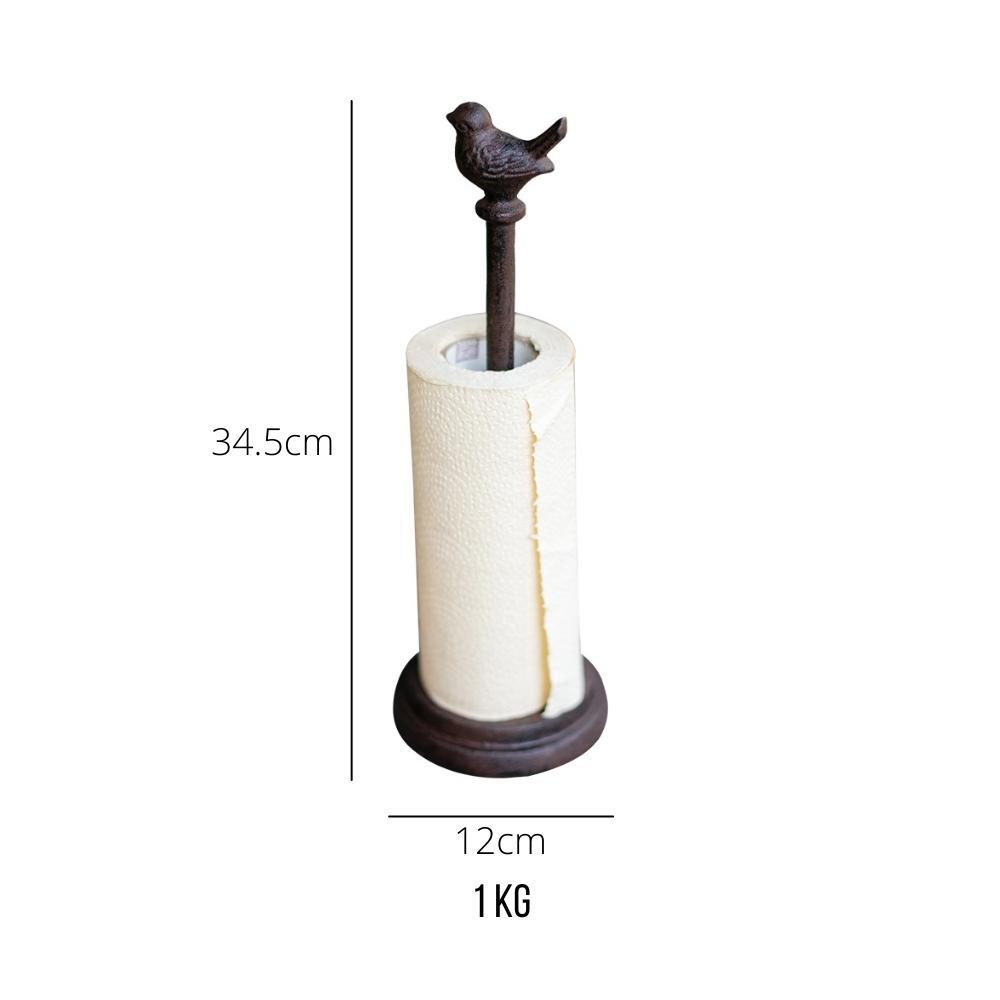 Vintage Cast Iron Kitchen Roll Holder - Bird