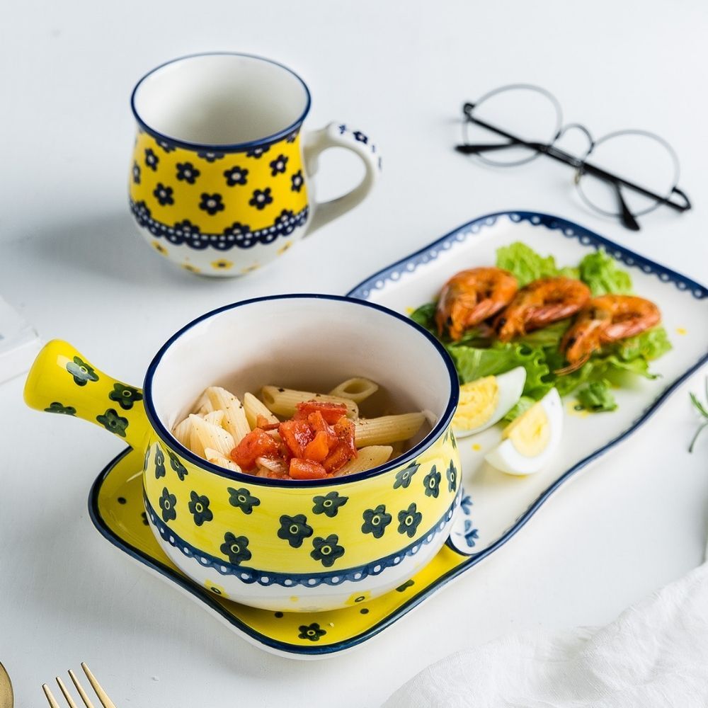 Spring Floral Breakfast/Dinner Set for One 4pcs