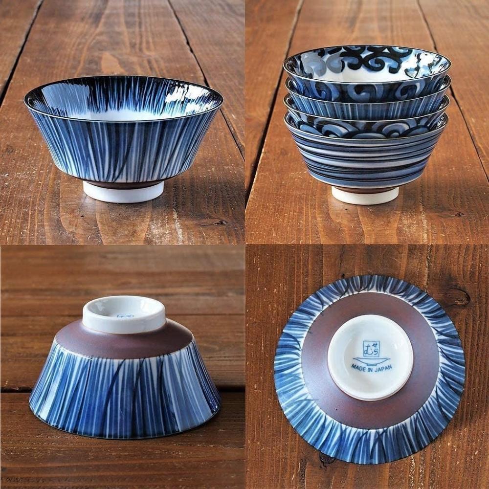 Minoru Pottery Japanese Porcelain Graph Tokusa Large Bowl