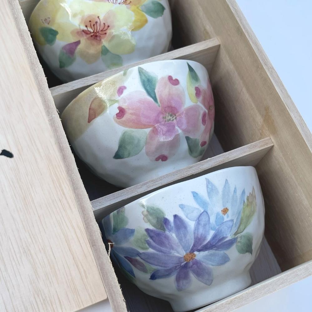 And Ai Minoyaki Hana Kaori Rice Bowls Set of 5