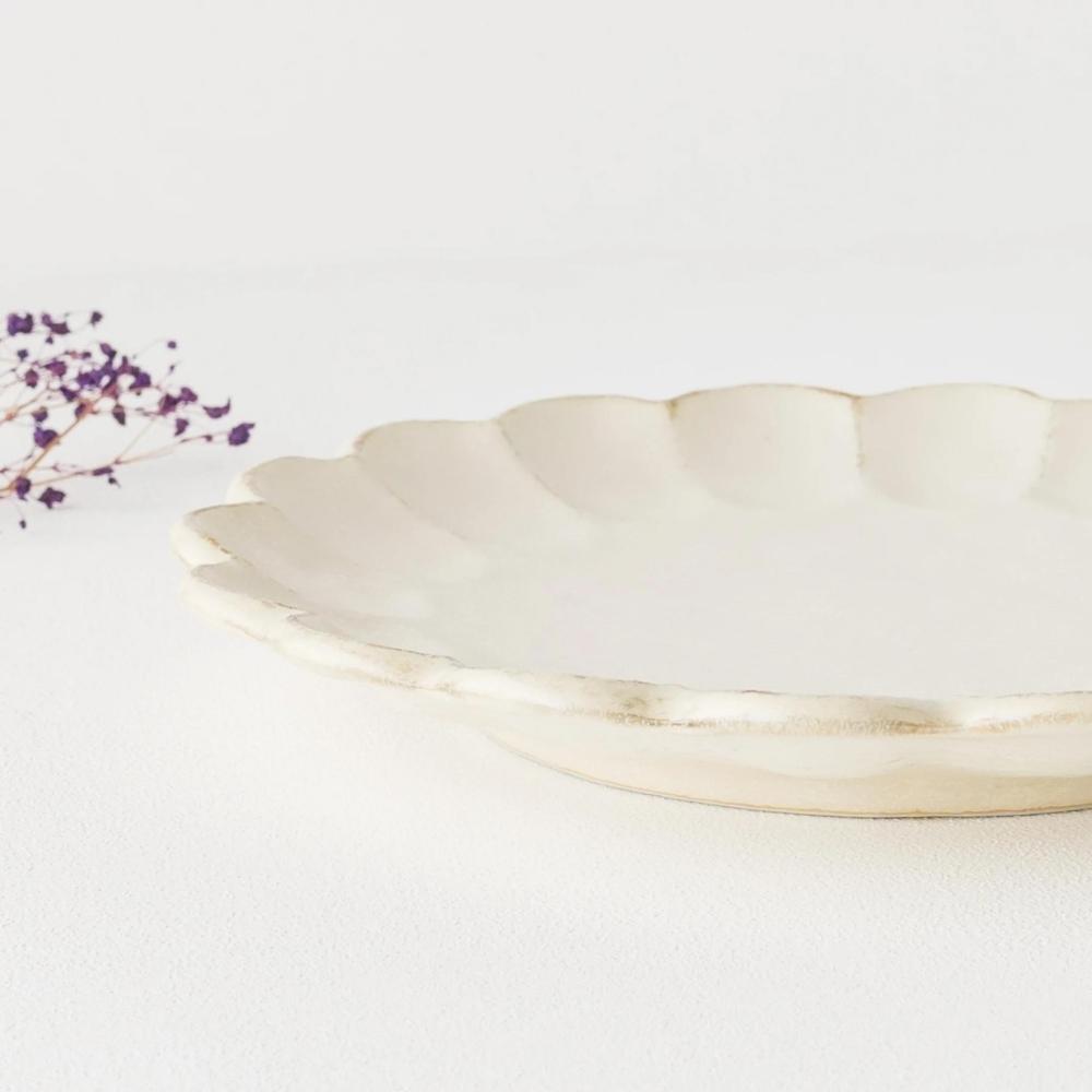 Kaneko Rinka Flower White Plate 27cm