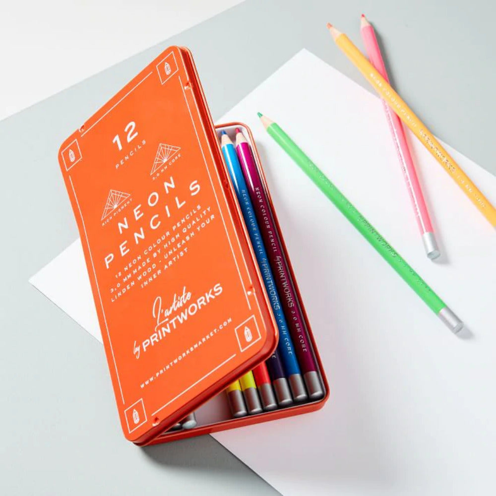 Printworks Colour Pencils (Set Of 12) - Neon