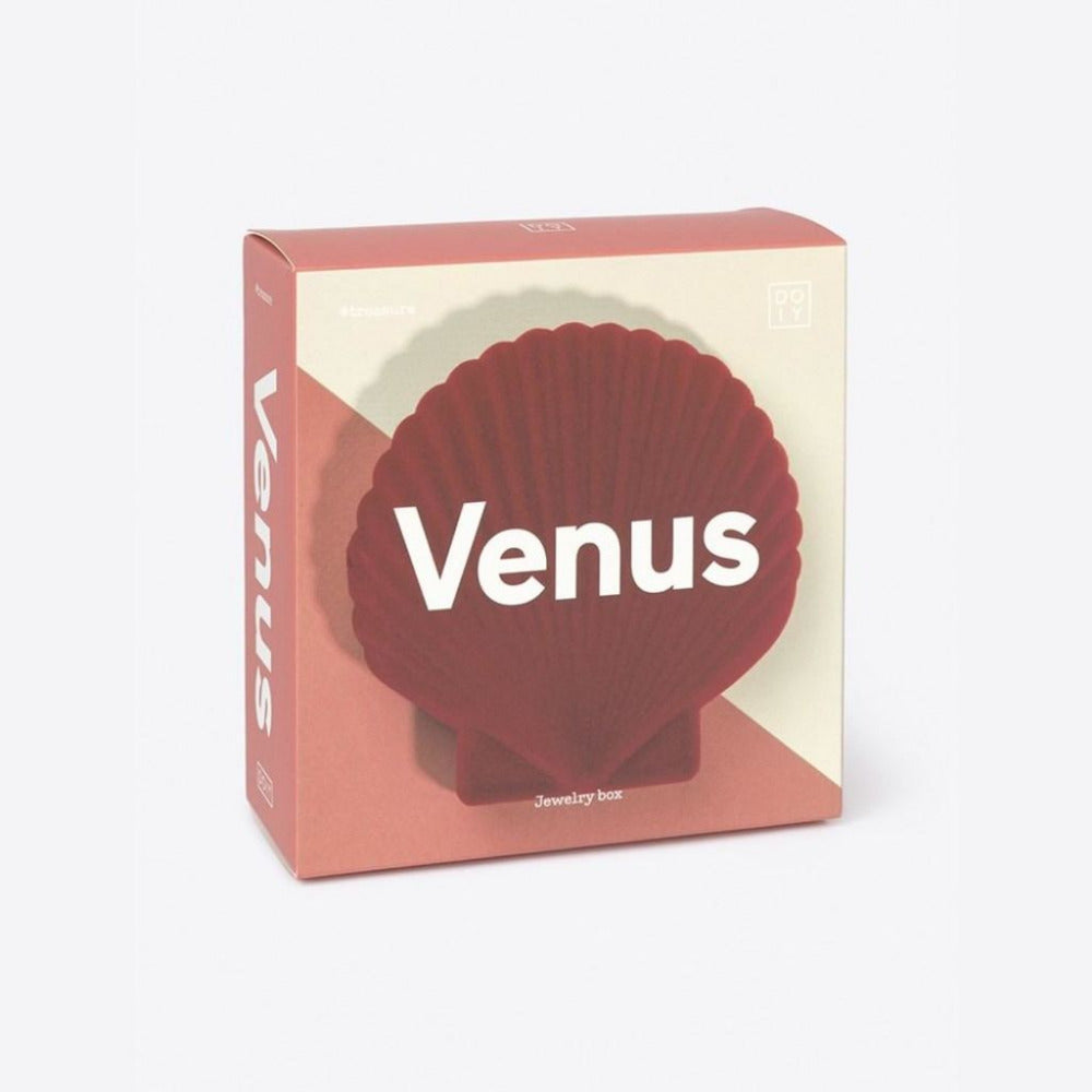 DOIY Shell Jewelry Box Red