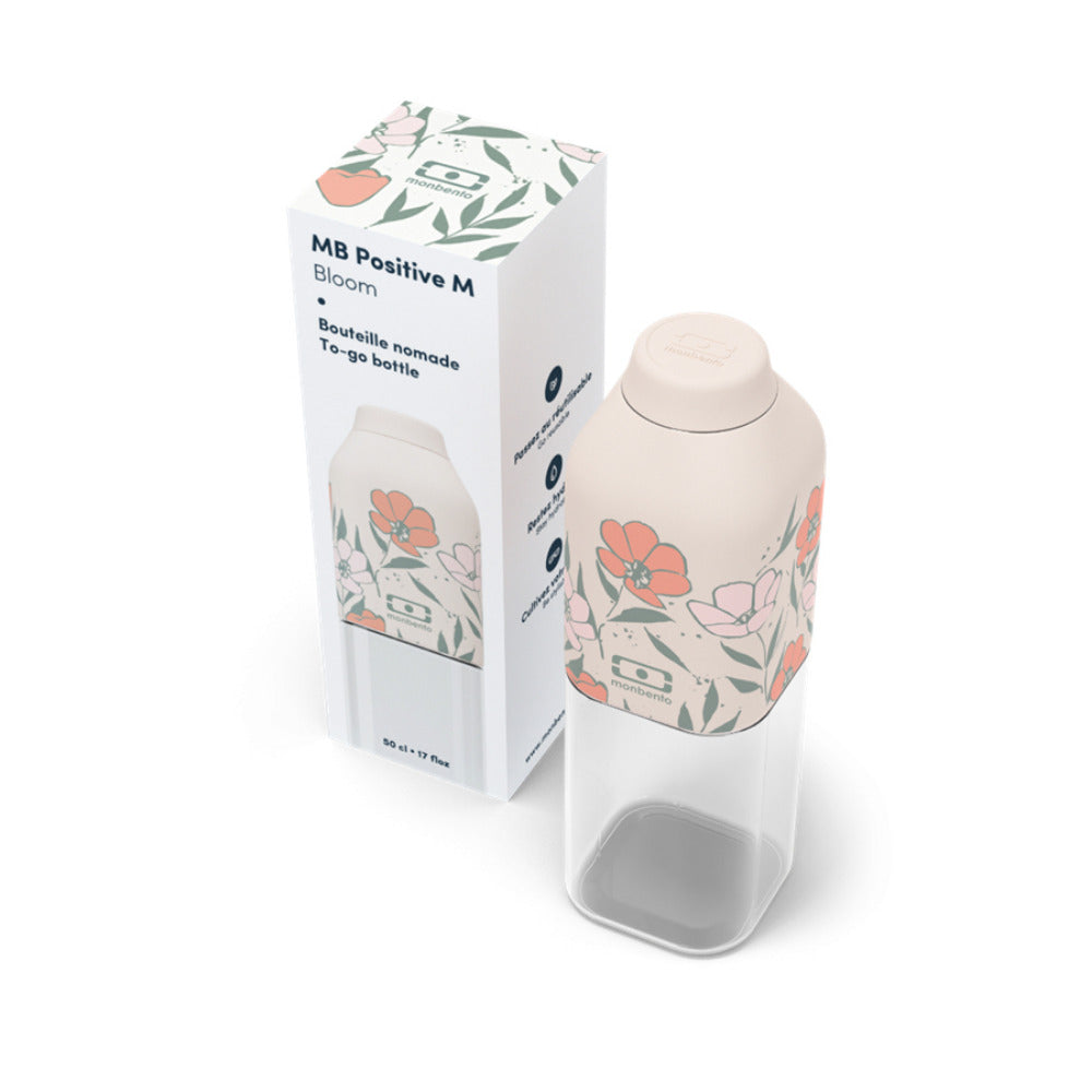 Monbento Positive M Graphic 500ml Water Bottle - Bloom