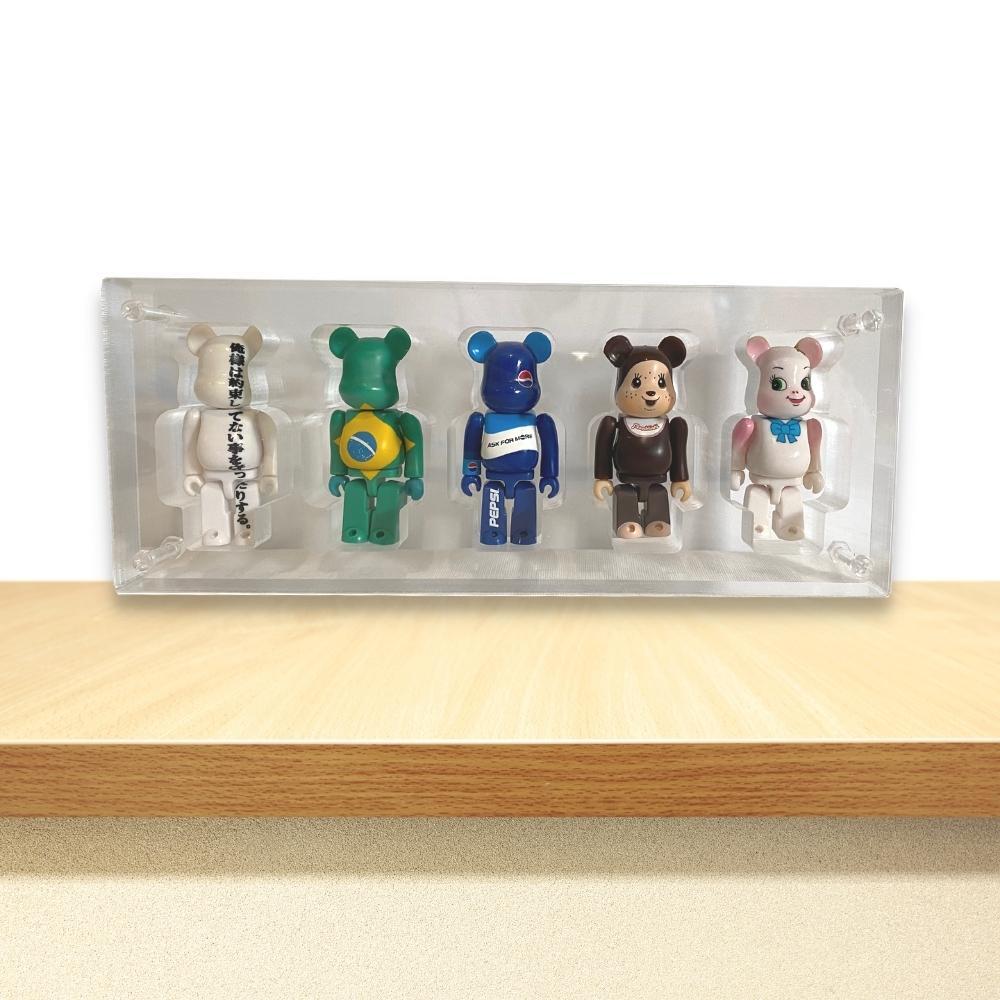 100% Bearbrick Clear Acrylic Display Case x 5