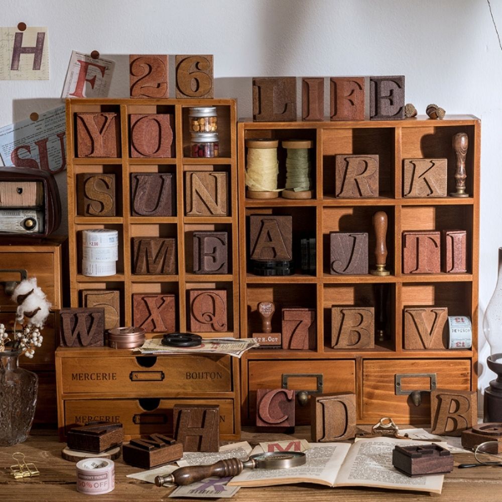 Retro Large Alphabet Stamp Set (Set of 26)