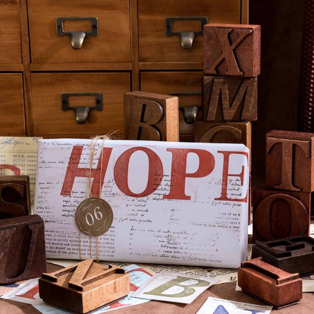 Retro Large Alphabet Stamp Set (Set of 26)