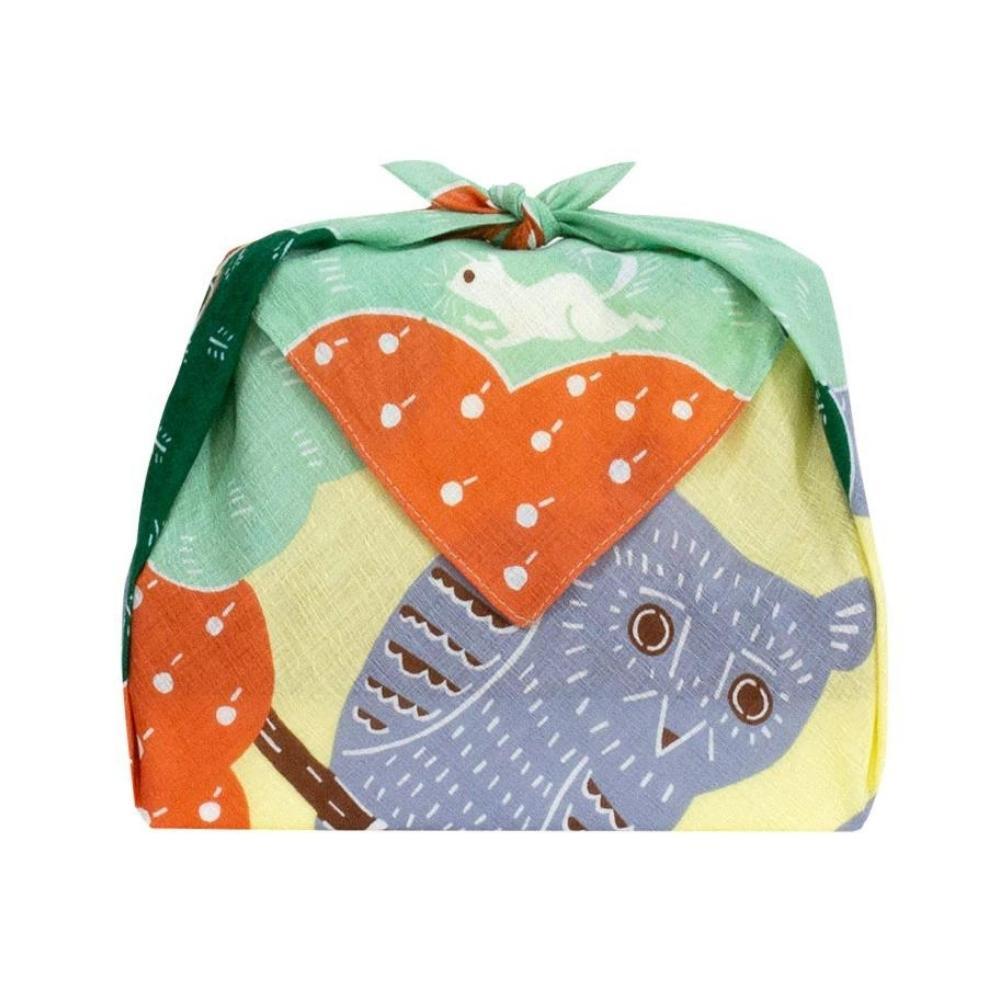Musubi 50 Kata Kata Owl Green Furoshiki Wrapping Cloth