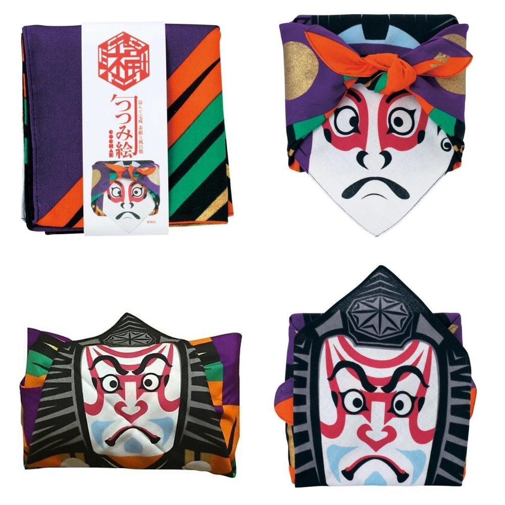 Musubi 48 Cochae Kabuki Black Furoshiki Wrapping Cloth
