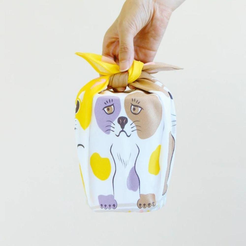 Musubi 48 Cochae Dogs Yellow & Beige Furoshiki Wrapping Cloth