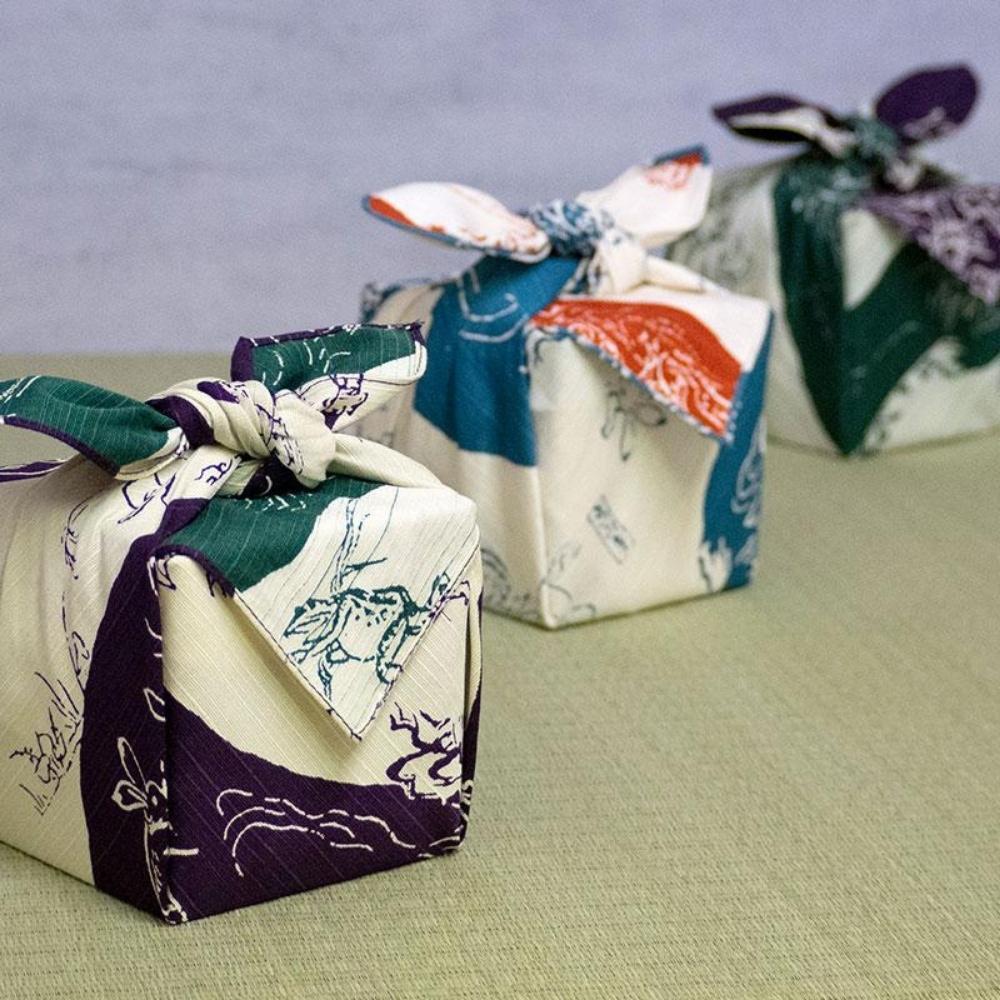 Musubi 48 Choju Jinbutsu Giga Reversible Furoshiki Wrapping Cloth