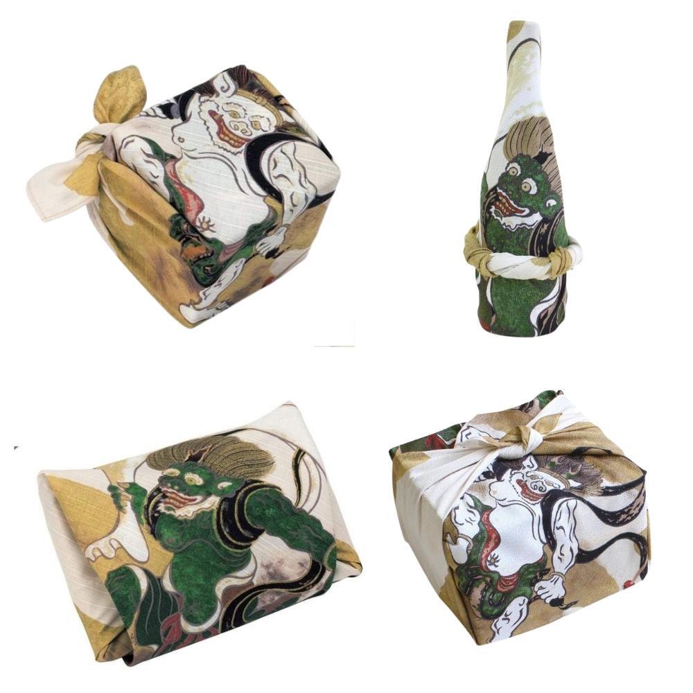 Musubi 68 Chirimen Gods of Wind and Thunder Furoshiki Wrapping Cloth