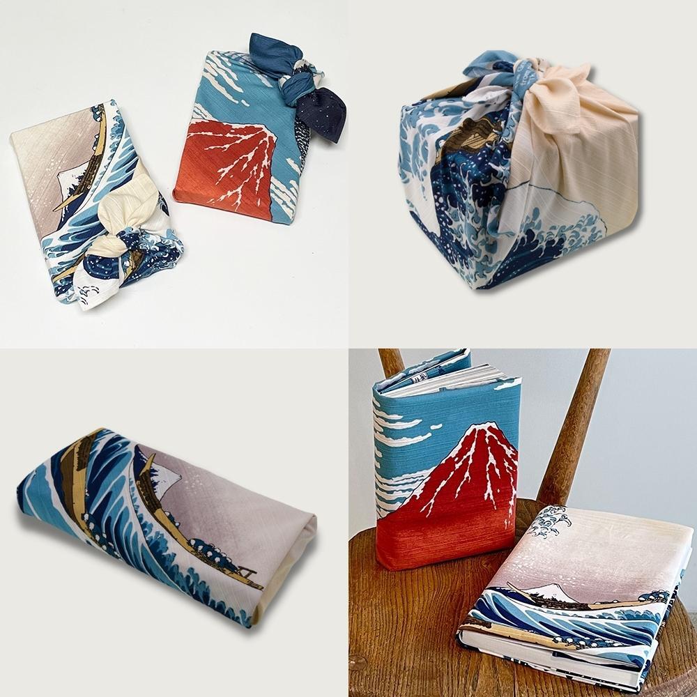 Musubi 48 Under the Waves Hokusai Furoshiki Wrapping Cloth
