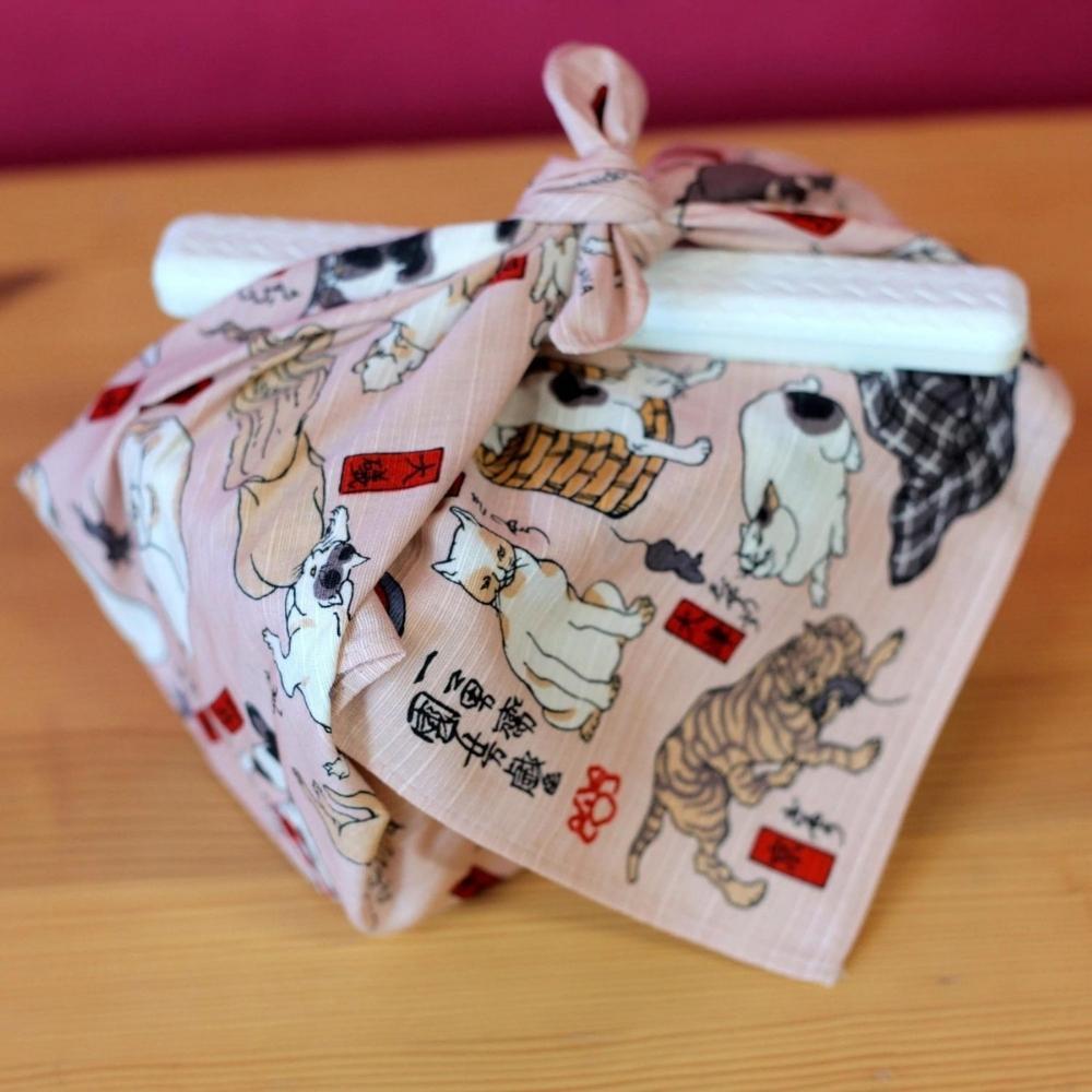 Musubi 48 The Great Cats of TokaidoFuroshiki Wrapping Cloth