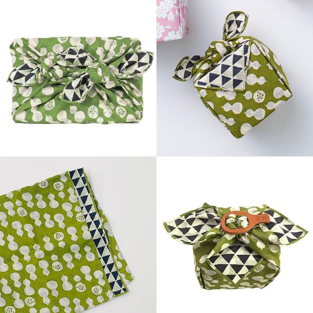 Musubi 48 Fuku Green Gourd & Dragon Scale Furoshiki Wrapping Cloth