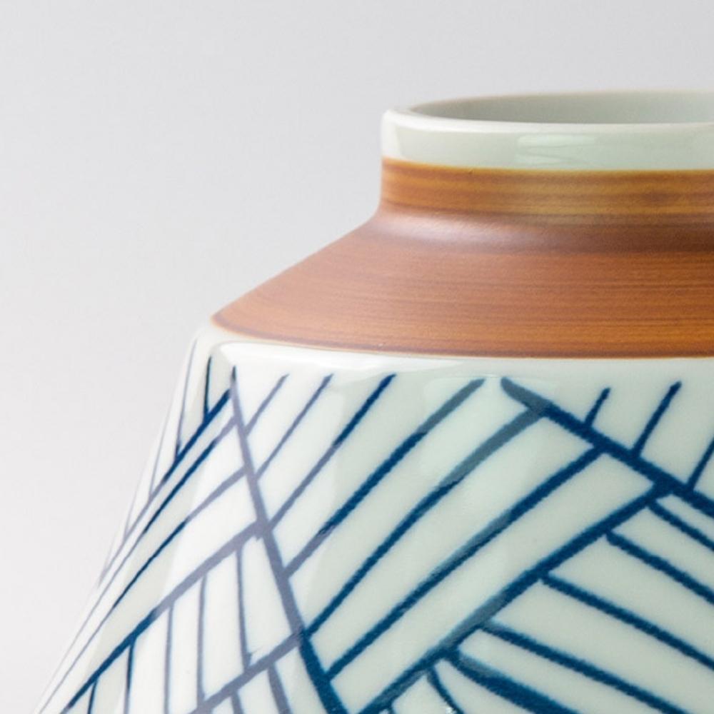 Minoru Pottery Suzu Ajiromon Japanese Porcelain Ramen Bowl