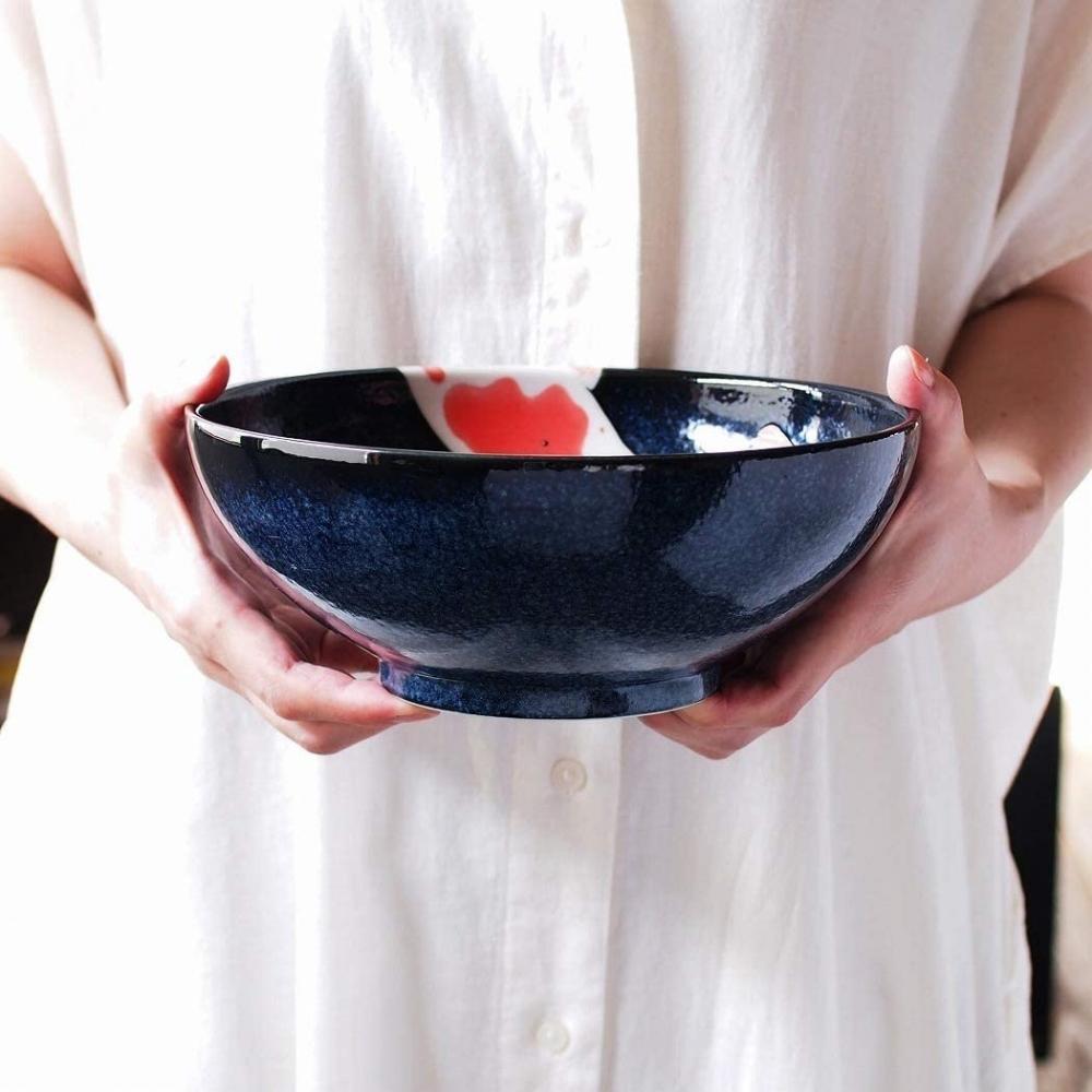Aizome Koi Carp 21.5cm Porcelain Donburi Bowl