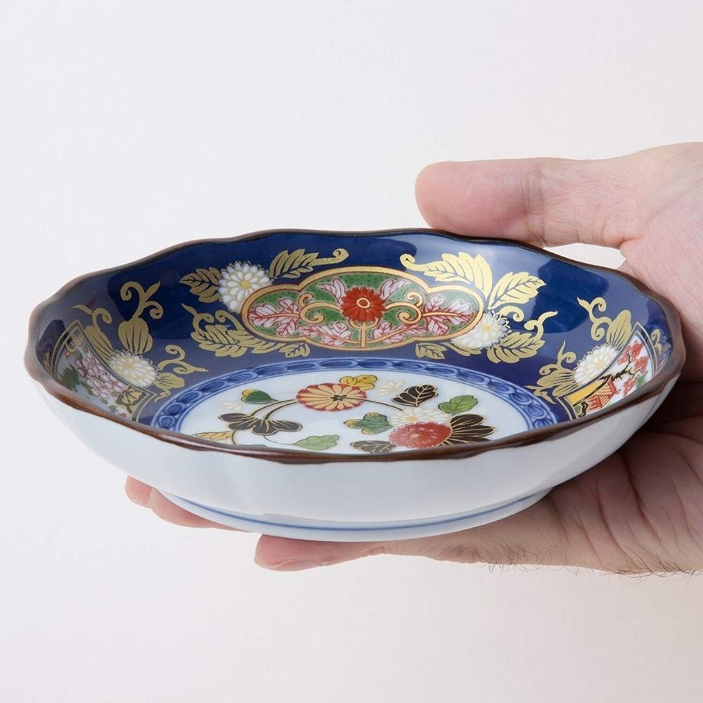 Jinsyo Arita Porcelain Koimari Floral Plate 14cm