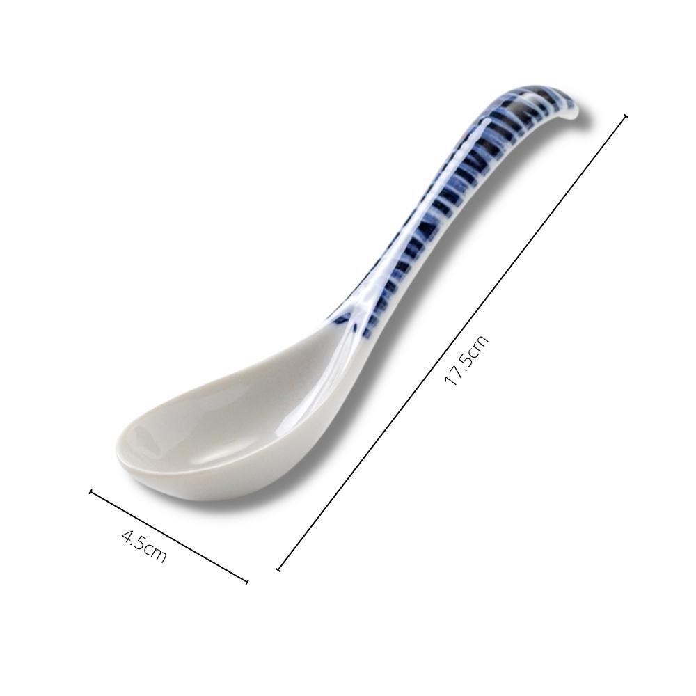Minoru Pottery Japanese Porcelain Graph Spoon (Set of 2)