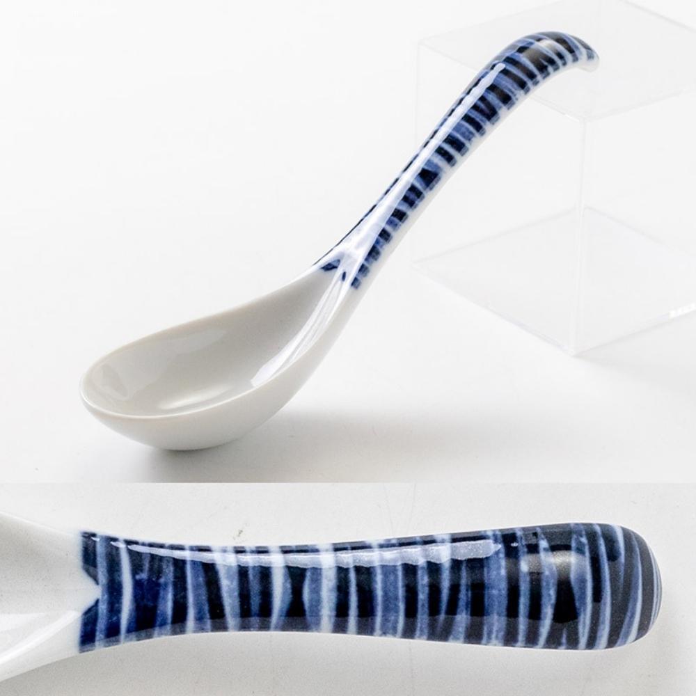 Minoru Pottery Japanese Porcelain Graph Spoon (Set of 2)
