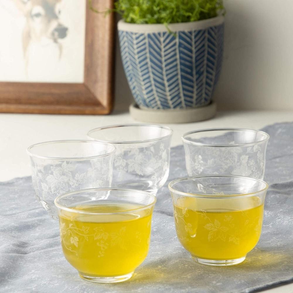 Toyosasaki Floral Premium Glass Tumblers Set (Set of 5)