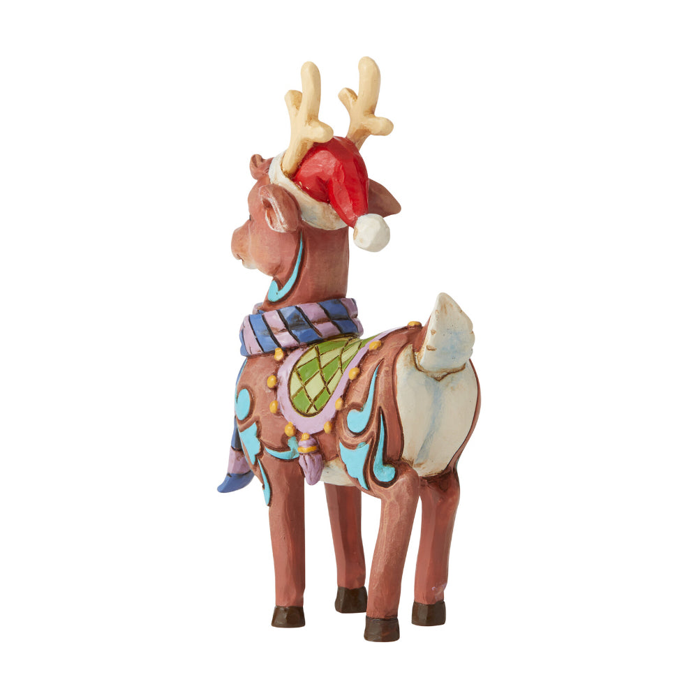 Heartwood Creek Jim Shore Reindeer with Hat Mini Figurine
