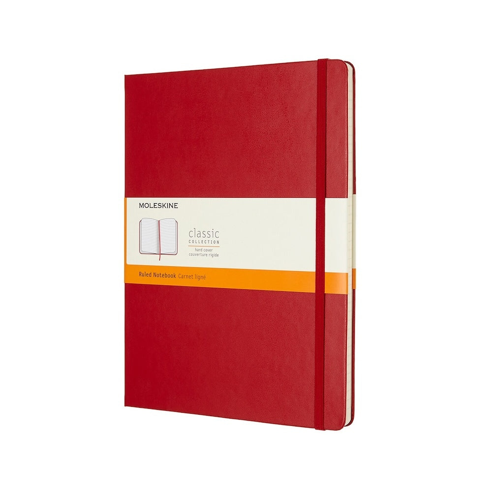 Moleskine Classic Extra Large Hard Cover Notebook Ruled - Scarlet Red