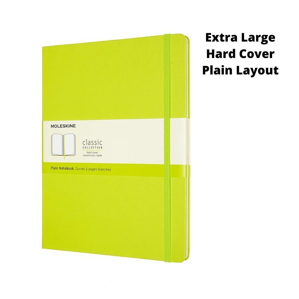 Moleskine Classic Extra Large Hard Cover Notebook Plain - Lemon Green