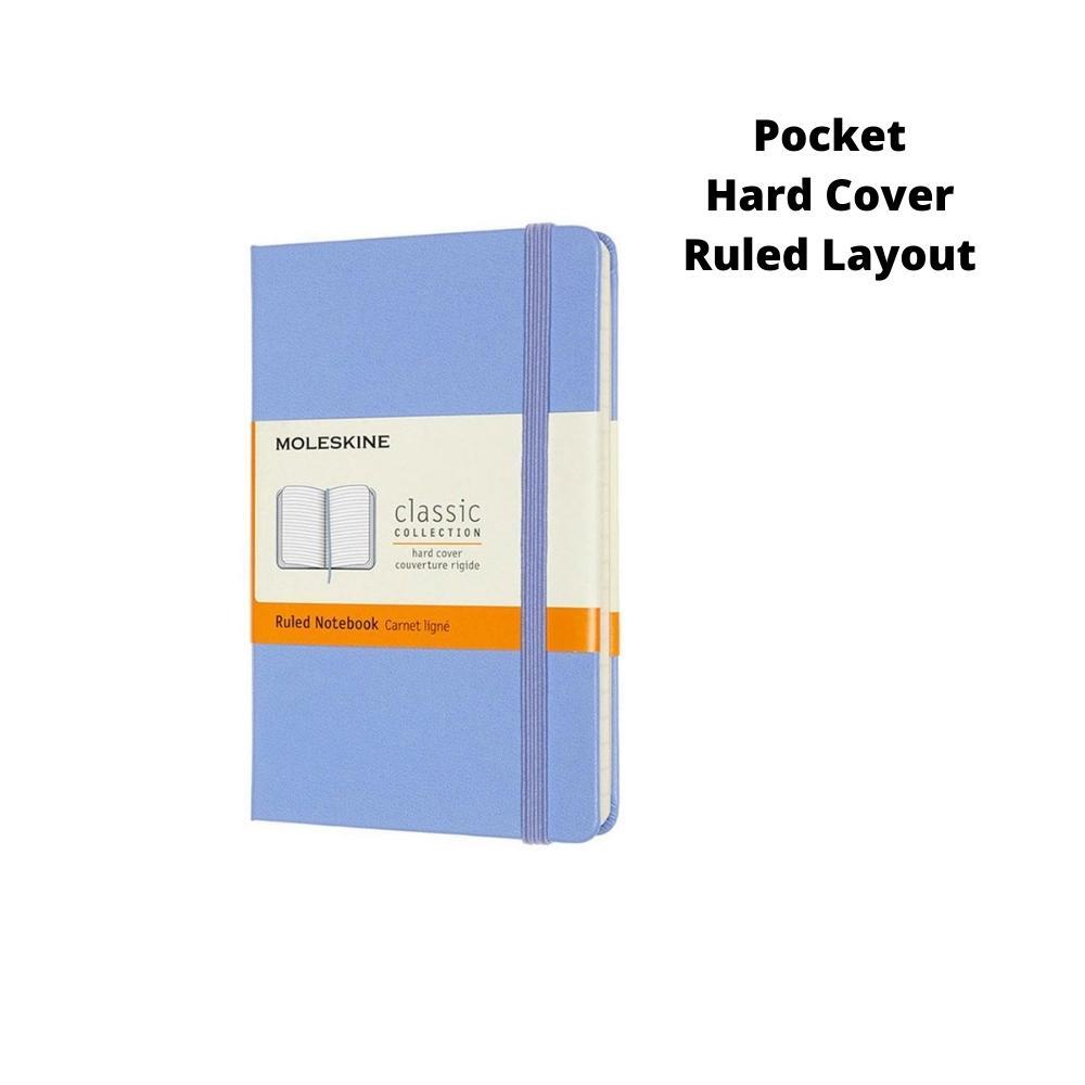 Moleskine Classic Pocket Hard Cover Notebook Ruled - Hydrangea Blue