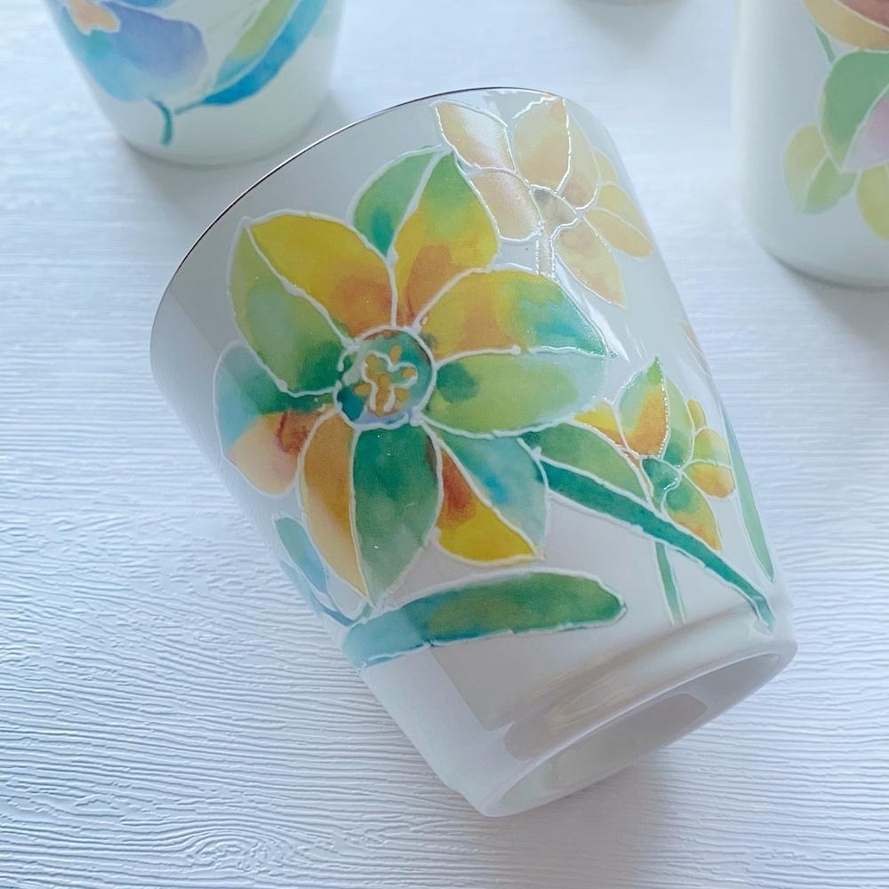 And Ai Minoyaki Hanakotoba Tea Cups Set of 5