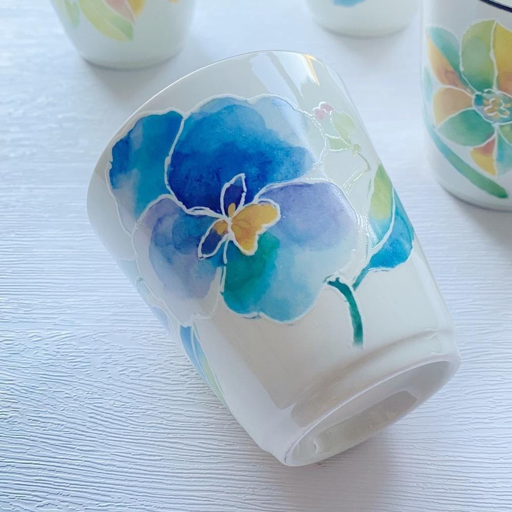 And Ai Minoyaki Hanakotoba Tea Cups Set of 5