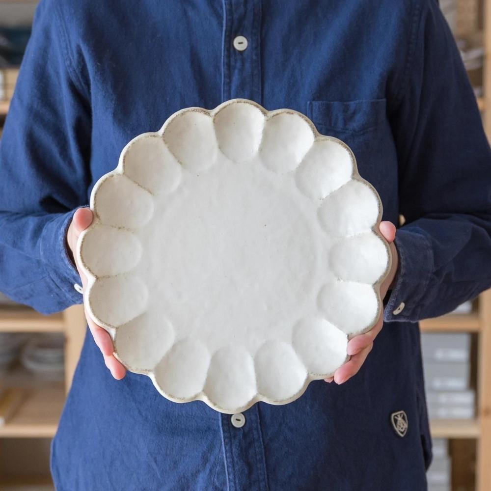 Kaneko Rinka Flower White Plate 21cm