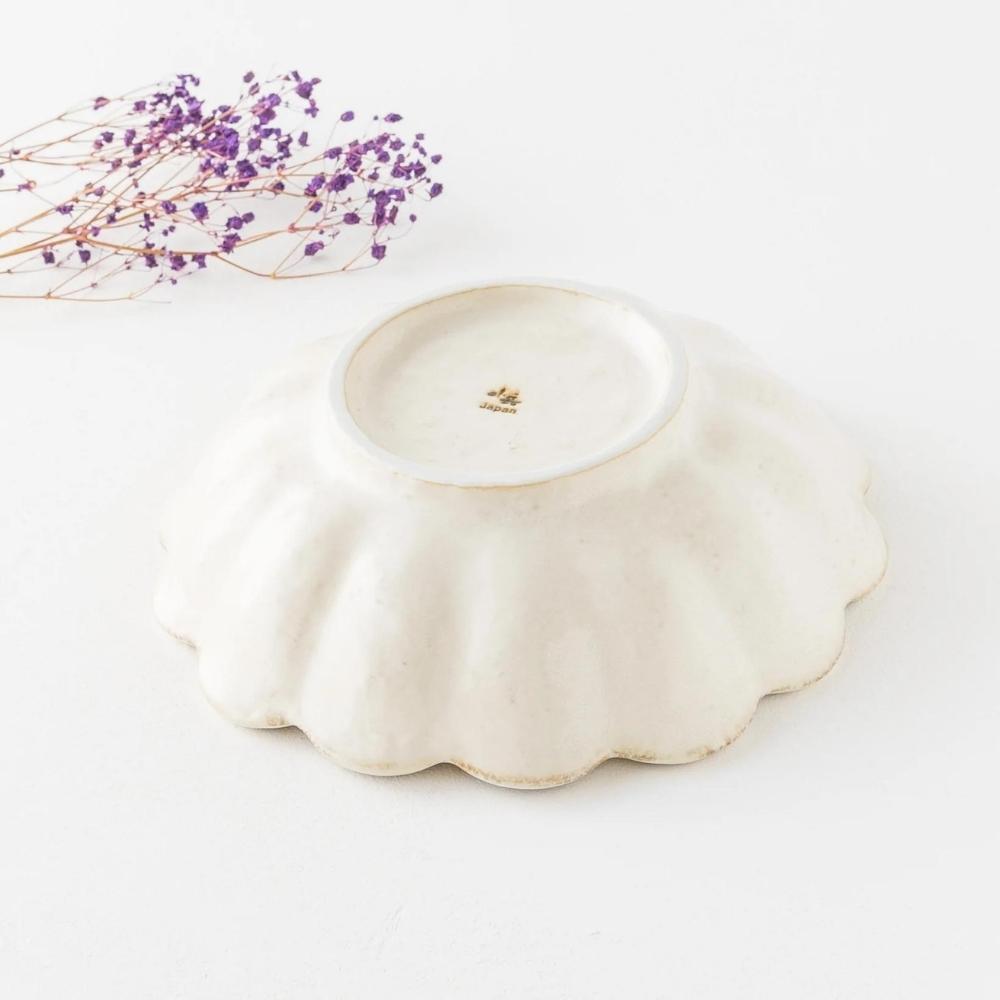 Kaneko Rinka Flower White Bowl 24cm