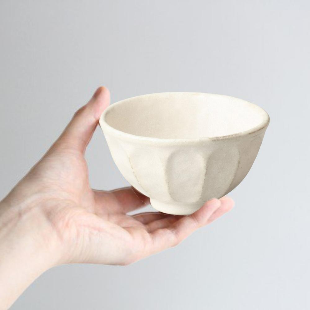 Kaneko Rinka Flower White Rice Bowl 11cm