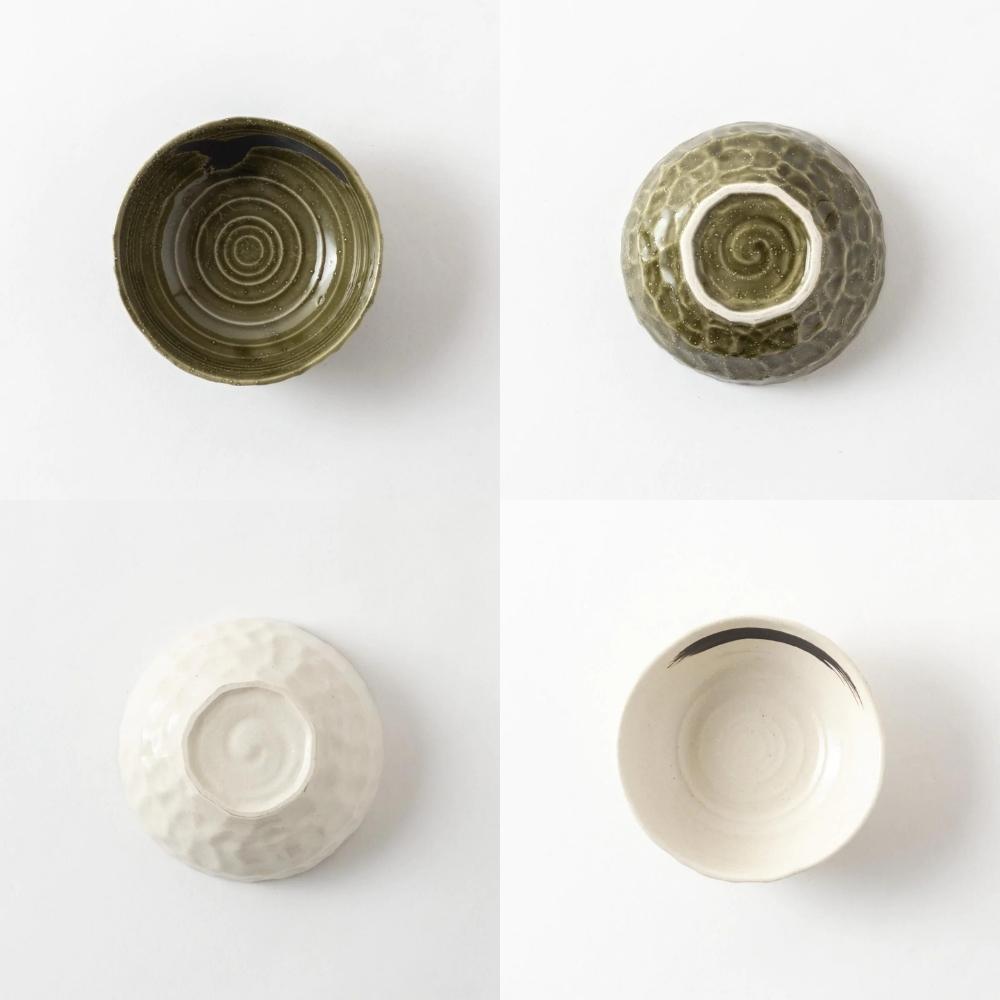Raku Pottery Zen Ceramics Condiment Dish 5pc Set