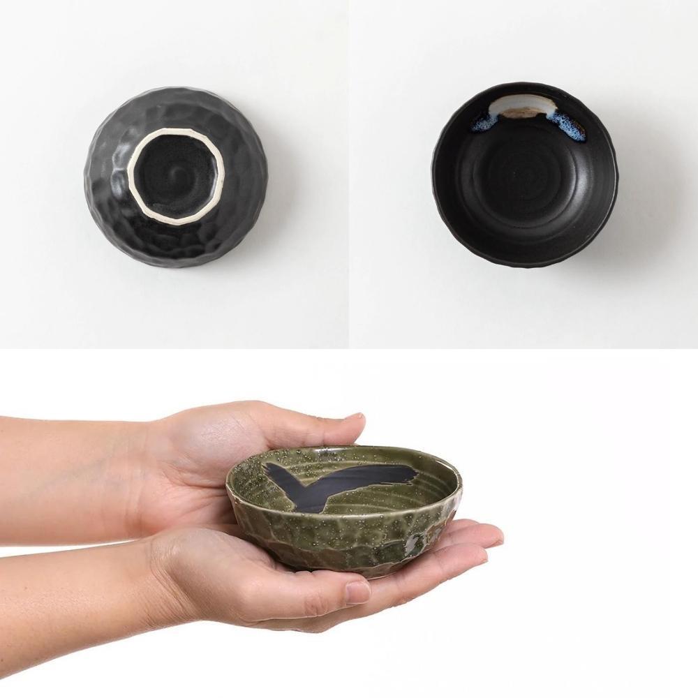 Raku Pottery Zen Ceramics Condiment Dish 5pc Set